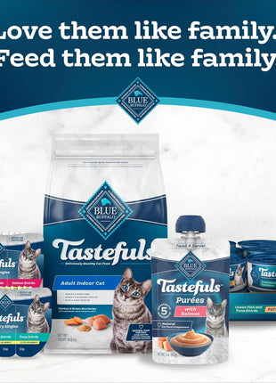 Blue Buffalo Tastefuls Purées Variety Pack, Natural Cat Food Complement, Resealable Twist Cap Pouches, Chicken and Tuna, 3-oz (Pack of 24), 12 of Each Flavor
