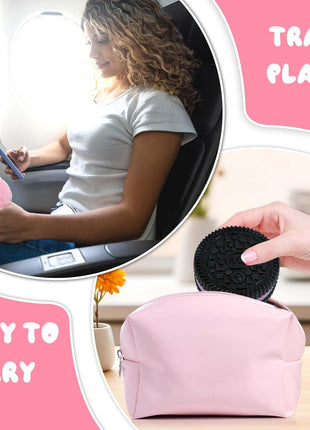 Gytera Sticky Cookie Squishies Fidget Toys Adults, Squeeze Toys Sensory Toys with Autism, Stress Balls for Adults Fidgets Birthday Gifts Party Favors (2 Pack Pink Black)
