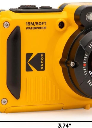 KODAK PIXPRO WPZ2 Waterproof Digital Camera, 16MP with 4X Optical Zoom, Shockproof, Dustproof, 1080p Video, Wi-Fi, Waterproof to 50ft, Yellow