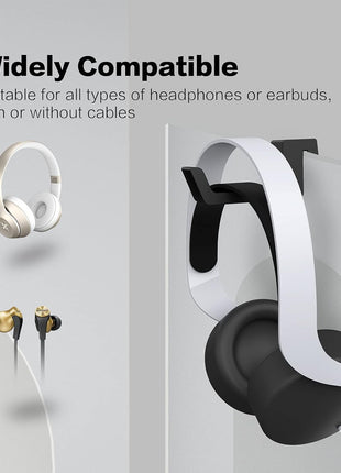 NexiGo PS5 Headphone Holder, [Minimalist Design] Mini Headphone Hanger with Supporting Bar, for Sony PlayStation 5 Gaming Headset, Black