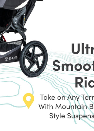 BOB Gear Revolution Flex 3.0 Duallie Jogging Stroller — Graphite Black | Versatile Double Jogger Stroller; All Terrain Stroller With Advanced Suspension & Air-Filled Tires; Car Seat Compatible
