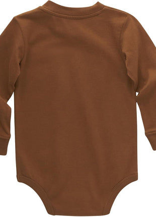 Carhartt Long-Sleeve Pocket Bodysuit, Carhartt Brown, 3 Months