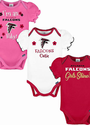 Gerber NFL Baby-Girls NFL Team 3 Pack Short Sleeve Onesie Bodysuit