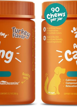 Zesty Paws Calming Chews for Dogs - for Everyday Stress, Relaxation, Composure, and Separation Turkey 90 Count (Pack of 2)