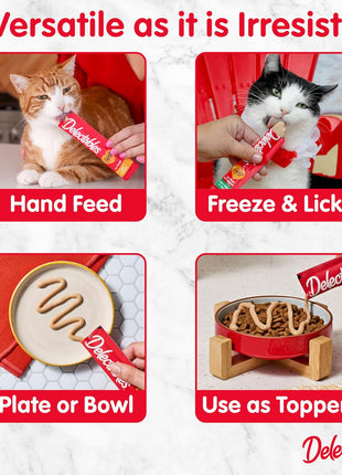 Delectables Squeeze Up Variety Pack, Creamy Squeezable Puree, Lickable Wet Cat Treats, Grain Free, No Added Fillers, No By-Products, No Added Preservatives, 0.5 Ounces Tube, 24 Tubes Total