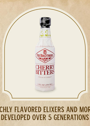 Fee Brothers Cherry Cocktail Bitters, 5 fl oz (150ml) | Aromatic Cocktail Mixer & Concentrated Flavoring, Gluten Free, Vegan-Friendly