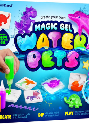 Magic Gel Water Pets Kit for Kids - Gifts for Kids - Squishy Maker Set | Craft for Kids - Gifts for Boys & Girls - Make Your Own Squishies Toys Crafts - Aqua Fairy Magic Elf Toy Kit - Birthday Gifts