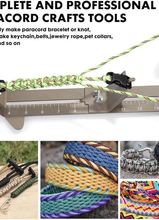 Paracord Jig Tools Bracelet Making Kit Accessories Adjustable Paracord Jig Kit with 2 Cords and 3 Buckles Bracelet Adjustable Length 4 inch to 13 inch (Army Green)