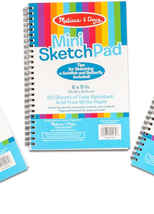 Melissa & Doug Drawing Paper, Sketch Pad, 3-Pack Bundle for Coloring, Writing or Painting (6 x 9 inches) - 50 Sheets Each, Kids Drawing Pad & Art Supplies for Kids Ages 3+