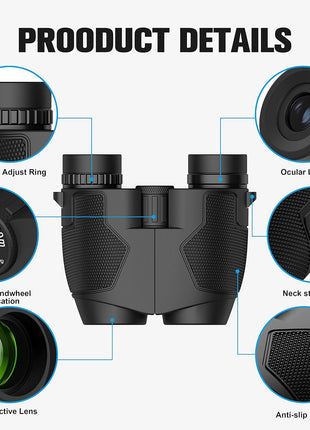 Binoculars 12x50 for Adults and Kids Night Vision Binoculars Compact Binocular Waterproof Binocular Wide Field of View for Bird Watching,Hiking,Hunting,Concert with Carrying Bag