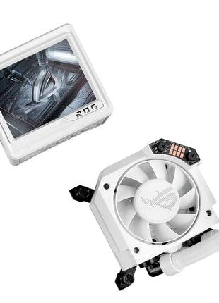 ASUS ROG RYUJIN III 360 ARGB EXTREME White Edition all-in-one AIO CPU liquid cooler, AMD Ryzen 9000 & Intel® CoreTM Ultra Ready, Asetek Gen8 V2 pump;high airflow static pressure magnetic fans; 3.5 inch LCD