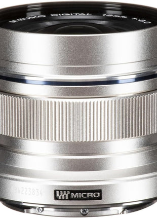 OM SYSTEM Olympus M.Zuiko Digital ED 12mm F2.0 Silver for Micro Four Thirds System Camera, Compact Wide Angle Lens for Starry Sky and Landscape