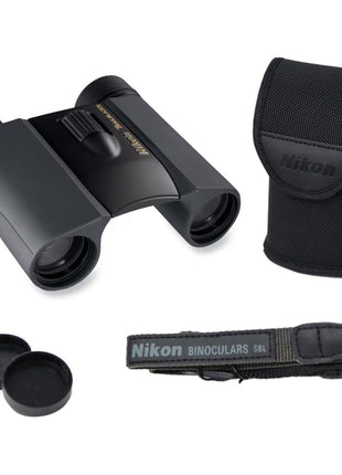 Nikon Trailblazer 8x25 ATB Black Binoculars 8218 | Waterproof, Fogproof, Dual-hinge design, Compact Binocular, Black Rubber Armoring, Mutlilayer-coated lenses | Official Nikon USA Model