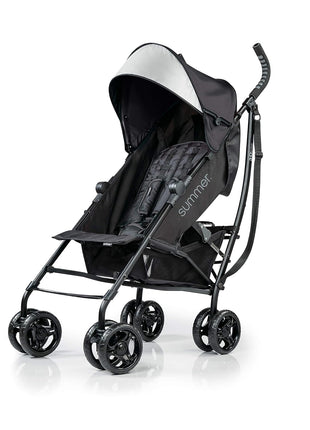 3Dlite Convenience Stroller,Jet Black–Lightweight Stroller with Aluminum Frame,Large Seat Area, 4 Position Recline, Extra Large Storage Basket– Infant Stroller for Travel&More