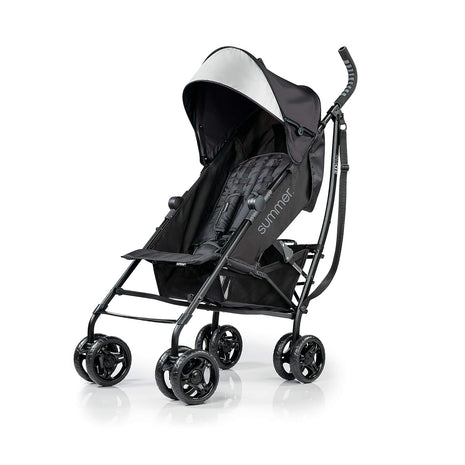 3Dlite Convenience Stroller,Jet Black–Lightweight Stroller with Aluminum Frame,Large Seat Area, 4 Position Recline, Extra Large Storage Basket– Infant Stroller for Travel&More