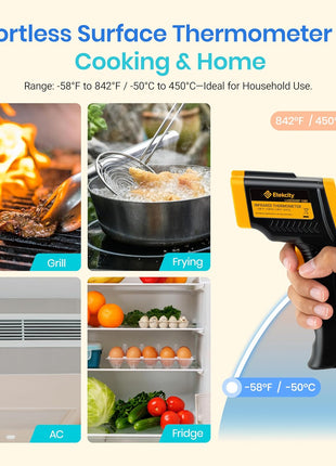 Etekcity Infrared Thermometer Laser Temperature Gun 774 | Cooking, Pizza Oven, Griddle, BBQ, Meat, HVAC, Engine, Adjustable Emissivity, MAX Display, Surface Measurement