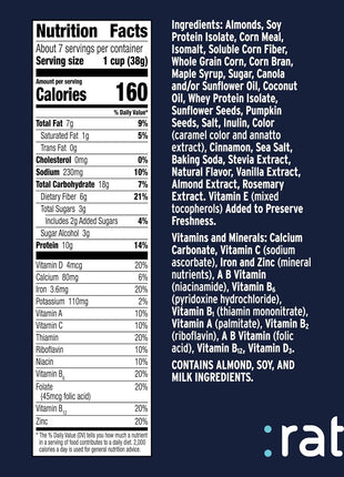 Ratio Trio Maple Almond Crunch Cereal, 10g Protein, Keto Friendly, 10.4 oz