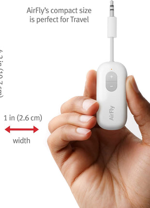 Twelve South AirFly SE | Bluetooth Wireless Audio Transmitter Adapter for AirPods/Headphones, 20+ Hr Battery, Works with 3.5mm aux Jacks on Airplanes, TVs, Gym Equipment, and Travel