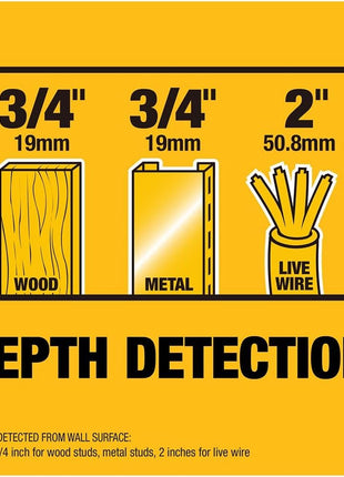 DEWALT Stud Finder, 3/4", Locate Framing Studs Efficiently with LED Arrows, Ideal for Wood and Metal, AAA Batteries Included (DW0100)