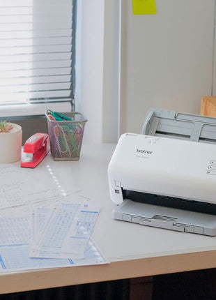 Brother ADS-4300N Professional Desktop Scanner with Fast Scan Speeds, Duplex, and Networking,White