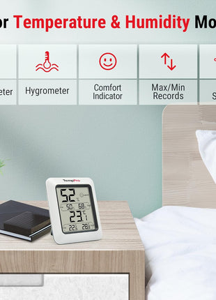 TempPro TP50 Digital Hygrometer Indoor Thermometer Room Thermometer and Humidity Gauge with Temperature Humidity Monitor(Previously ThermoPro)