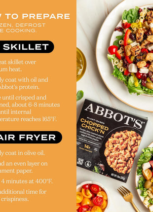 Abbot's Plant-Based Chopped Chick'n, Vegan, Gluten-Free, High-Protein