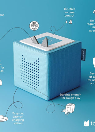 Toniebox 1 Audio Player Starter Set with Playtime Puppy - Listen, Learn, and Play with One Huggable Little Box - Light Blue