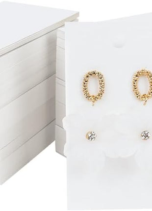 380 Pack Earring Cards - Earring Display Cards - Display Earring Card - Custom Earring Cards For Earring Display - Hanging Earrings - Bulk Earring Cards - 2 x 3.5 Inches - White (Pack of 380)