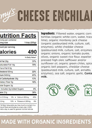 Amy's Frozen Meals, Cheese Enchilada Entree, Gluten Free, 9 oz.