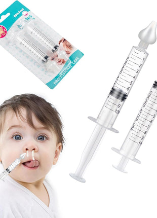Silicone Baby Nasal Aspirator,Syringe Nasal Irrigator,10ml Nasal Irrigator Portable Infant Nose Cleaner Nose Aspirator with Cleanable (Transparent)