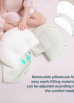 Oternal Pregnancy Pillow for Pregnant Women – Comfortable Maternity Pillow for Side Sleepers, Supports Back, Belly, Hips, and Legs, with Removable & Adjustable Cover