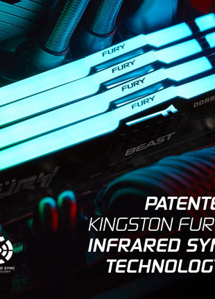 Kingston FURY Beast RGB 32GB (2x16GB) 6000MT/s DDR5 CL30 Desktop Memory | AMD EXPO | Kit of 2 | KF560C30BBEAK2-32