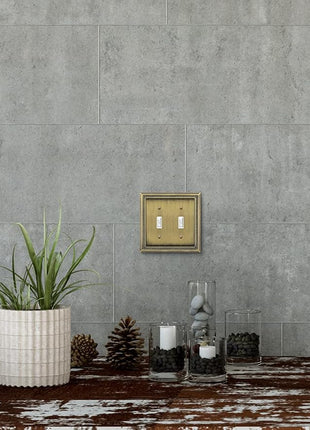 Henne Bery Sunken Pearls Heavy Duty Decorative Wall Plate Switch Plate Outlet Cover (Double Toggle, Antique Brass)