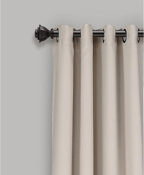 Lush Decor Insulated Grommet Blackout Window Curtain Panels, Pair, 52 inch W x 84 inch L, Wheat - Classic Modern Design - Chic Window Decor - Long Curtains For Living Room, Bedroom, Or Dining Room