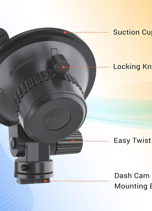 ROVE Suction Cup Mount for R2-4K, R2-4K PRO and R2-4K Dual Dash Camera Models