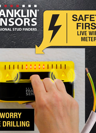Franklin Sensors ProSensor M150/X990 Stud Finder with Live Wire Detection and 9-Sensors, Wood & Metal Stud Detector/Wall Scanner, Made in The USA