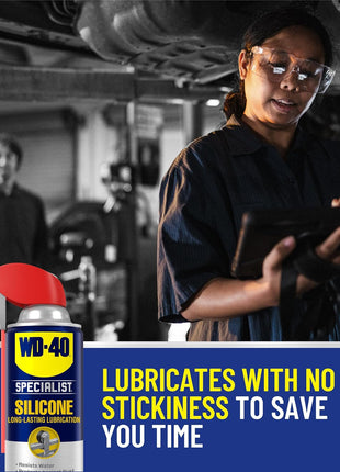 WD-40 Specialist Silicone Lubricant with SMART STRAW SPRAYS 2 WAYS, 11 OZ