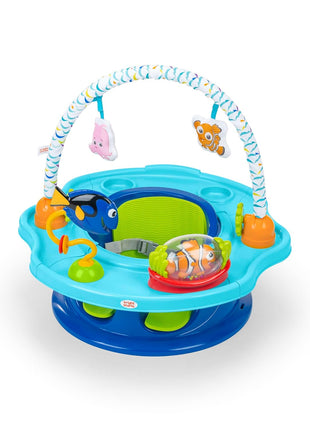 Bright Starts Disney Baby Finding Nemo SuperSeat, Fun Baby Seat for Sitting Up, Playtime, and Meals, Ages 4 Months to 4 Years, Blue
