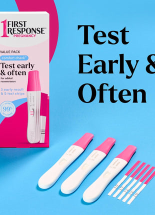 FIRST RESPONSE Comfort Check Pregnancy Test, 8 Count, Pink & White