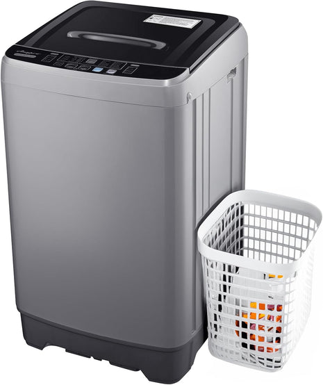Anypro Portable Washing Machines 17.8LBS Full Automatic Clothes Washer and Spinner Combo with 10 Programs and 8 Water Levels, Compact Laundry Wash Spin Dryer for Apartment RV Dorm Home, Grey