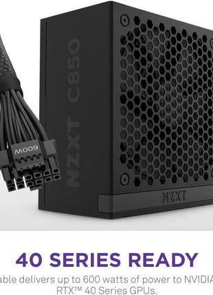 NZXT C850 Gold ATX 3.1-850W Fully Modular Power Supply | 850W 80 PLUS Gold ATX 3.1 PSU, fully modular and quiet. PCIe 5 ready for modern GPUs, backed by a 10-year warranty.