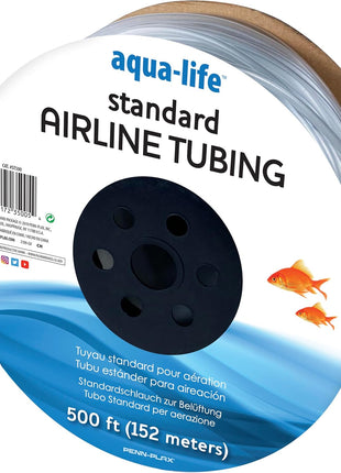Penn-Plax Aqua-Life Standard Airline Tubing - 3/16 Inch Flexible Airline Hose for Aquarium Pumps, Fish Tank Line for Air Stones & Filters - Safe for Freshwater & Saltwater - 25 ft Long, Clear