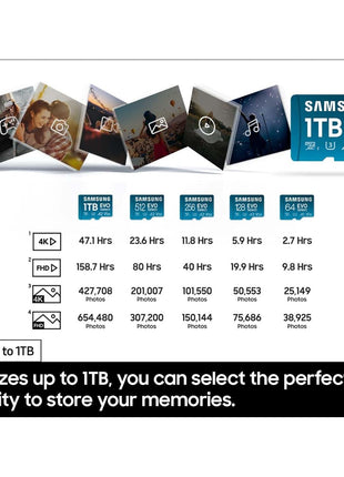 Samsung EVO Select 512GB microSDXC Memory Card + Adapter, Up to 160MB/s | UHS I, C10, U1, V10, A1, microSD for Mobile Phone, Smartphones, Nintendo Switch, and Tablets (MB-ME512SA/AM)