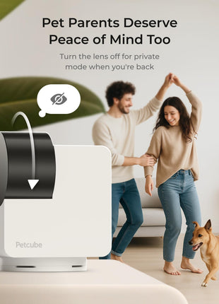 Petcube Cam 360 Camera Interactive WiFi Pet and Home Security Pan-Tilt Camera with Phone App, 1080p HD Video, 360° Rotation, Night Vision, AI Alerts