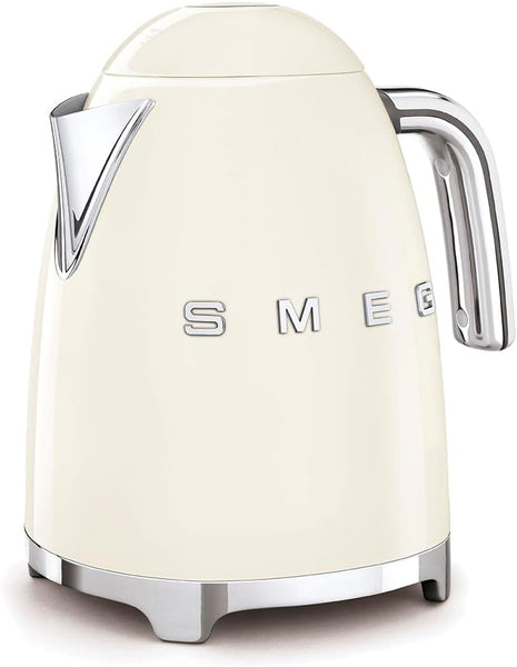SMEG KLF03 Electric Kettle 1.7L (7 Cup), Retro Hot Water Boiler for Tea & Coffee, Fast Boiling, Auto Shut-Off, Soft Open Lid, 360° Swivel Base Countertop Kettle – Cream