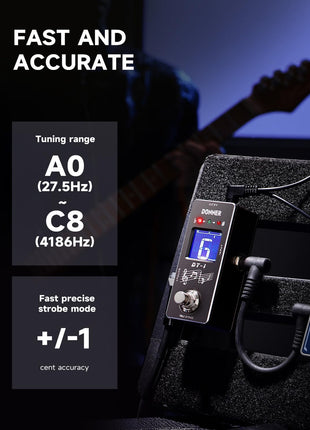 Donner Tuner Pedal, Dt-1 Chromatic Guitar Tuner Pedal with Pitch Indicator for Electric Guitar and Bass True Bypass
