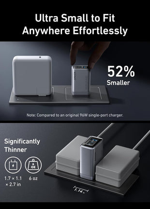 Anker Prime Charger, 100W Max 3-Port Compact Foldable USB C Charger | Fast Laptop Charger Power Adapter for MacBook Pro/Air, iPad Pro, iPhone 17/16/15 Series, Galaxy S25/S24,and More