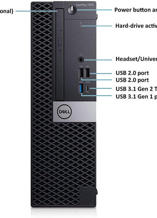 Dell OptiPlex 7070 SFF Desktop Computer PC, Intel 8 Core i7-9700 3.0GHz up to 4.70GHz,32GB DDR4 Ram New 1TB NVMe M.2 SSD,AX210 Built-in WiFi 6E,Windows 11 Pro, Wireless Keyboard & Mouse (Renewed)