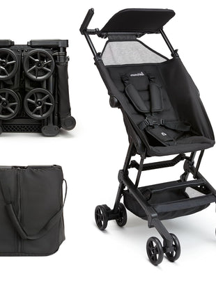 Munchkin Sparrow Travel Baby Stroller for Babies and Toddlers, Ultra Compact and Lightweight, Great for Airplane and Everyday Car Trips, Black