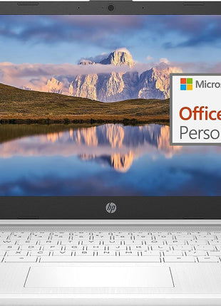 HP 14" Ultral Light Laptop for Students and Business, Intel Quad-Core, 8GB RAM, 192GB Storage(64GB eMMC+128GB Ghost Manta SD Card), 1 Year Office 365, USB C, Win 11 S